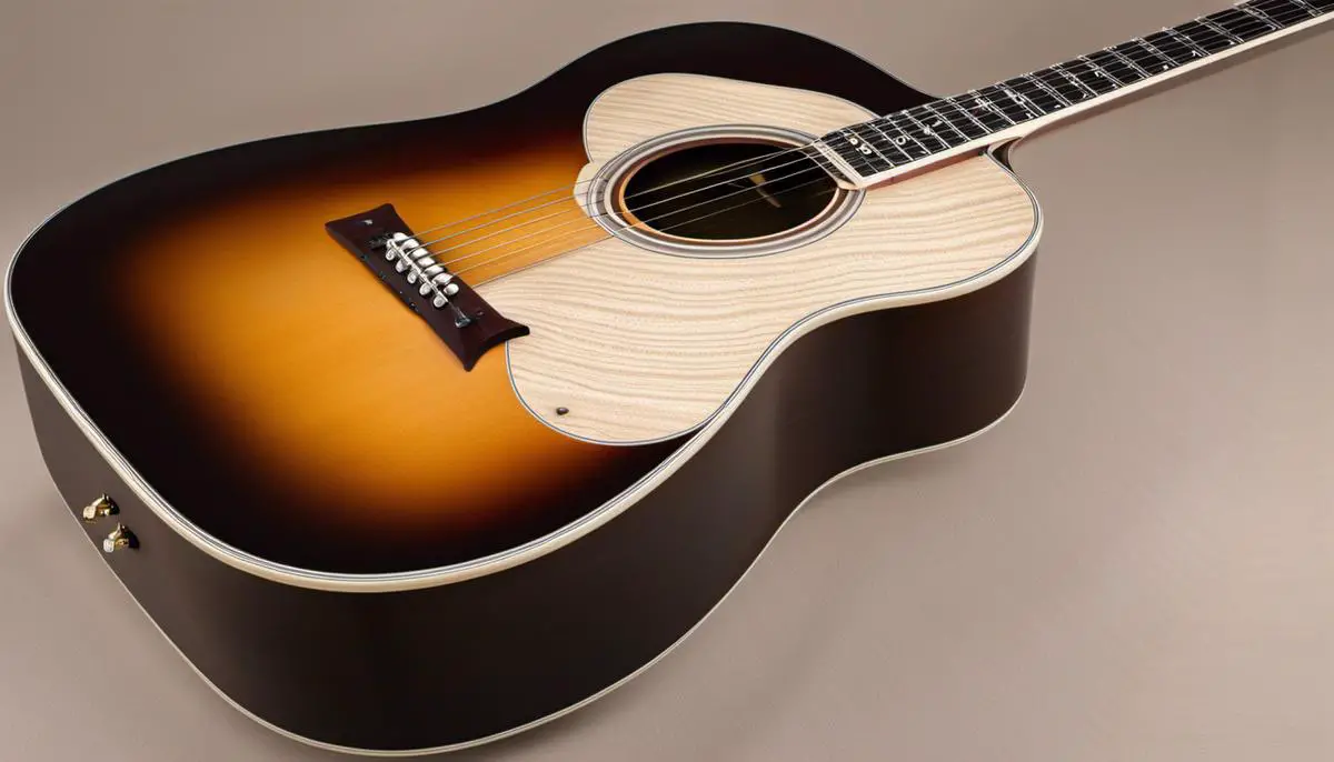 Gibson J-45 50s Construction - Image of a Gibson J-45 50s acoustic guitar showcasing its construction and aesthetics.